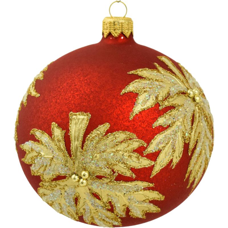 Szklo-Dekor Red Ball W. Gold Leaves image number 0